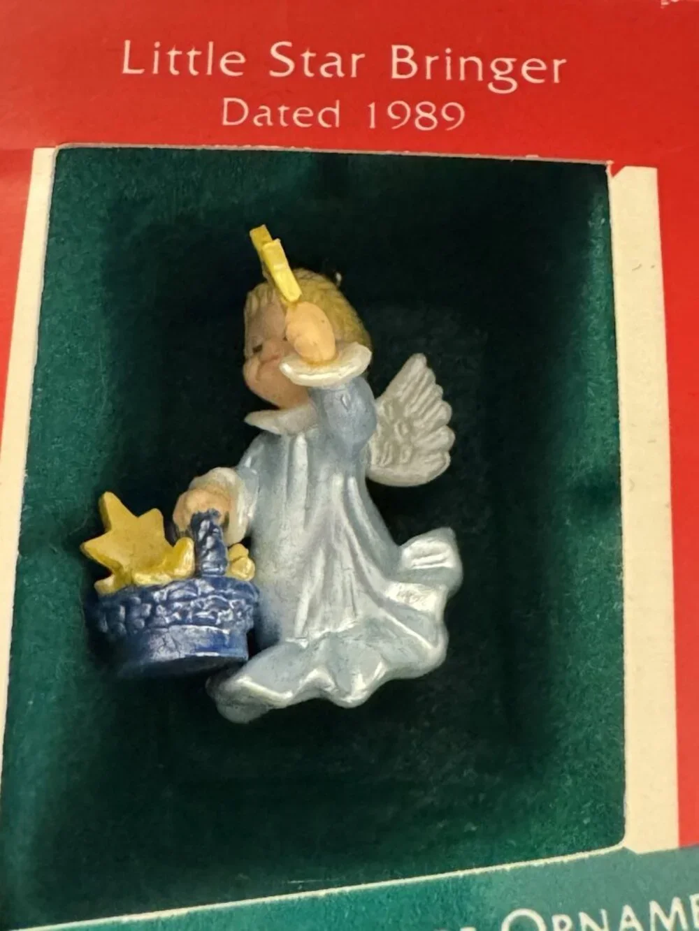 Vintage Hallmark Ornament Little Girl Star Ringer  Miniature MM34